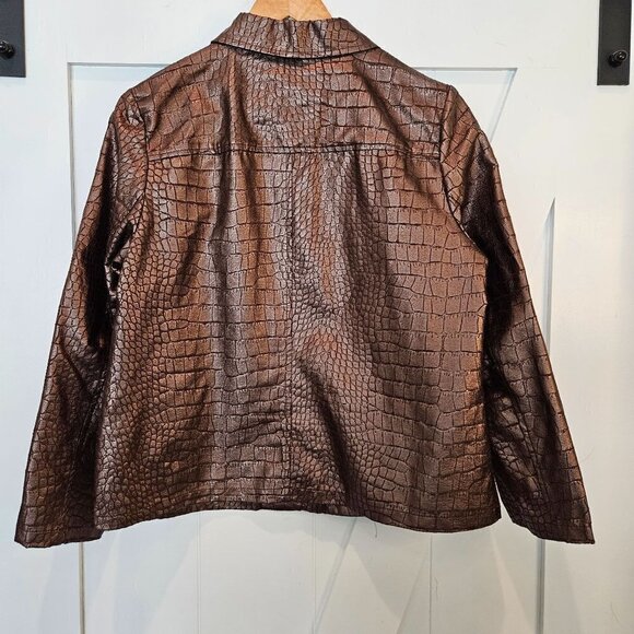 Birch Hill Jacket Bronze Snakeskin Wax Faux Leather size PL - Picture 4 of 11